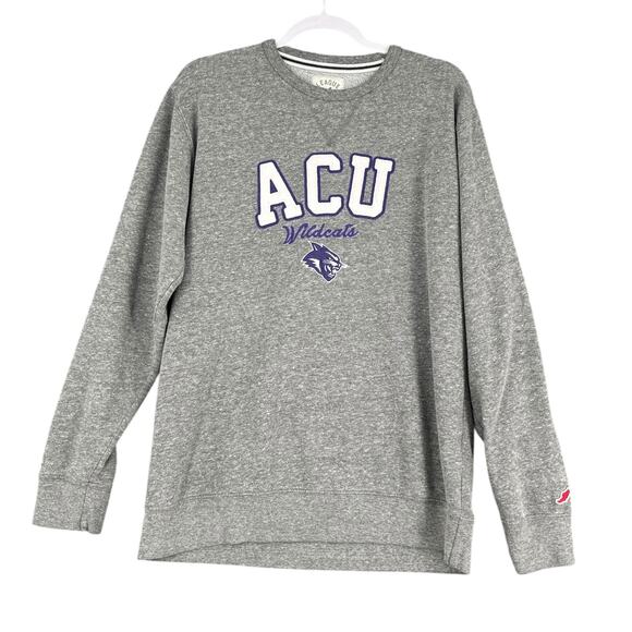 League‎ Grey ACU Wildcats Logo Long Sleeves Crewneck Unisex Sweatshirt Medium - Picture 1 of 8